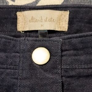 Altar'd State Dark Blue Skirt with White Button